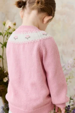 Annette Cardigan - Annette Jacquard - Pink Flutter Marle