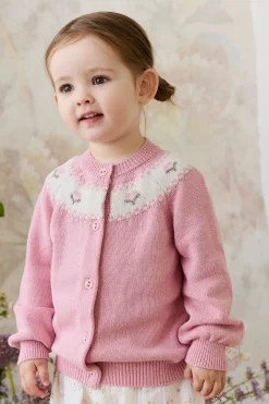 Annette Cardigan - Annette Jacquard - Pink Flutter Marle