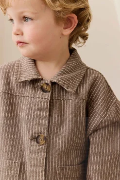Axel Jacket-Mini Pinstripe Cassava / Iroko