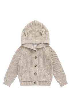 Bear Cardigan-Oat