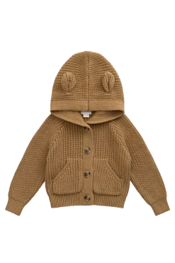 Bear Cardigan - Tawny Brown