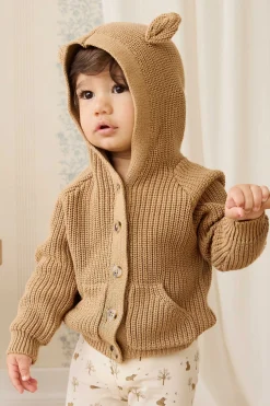 Bear Cardigan - Tawny Brown