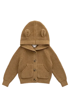 Bear Cardigan - Tawny Brown