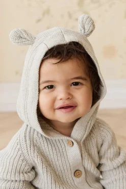Bear Knit Onepiece - Light Grey Marle