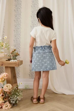 Brielle Skirt - Tully Floral Denim
