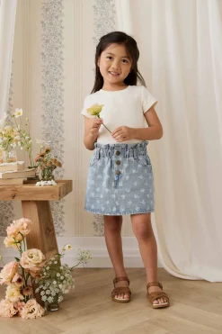 Brielle Skirt - Tully Floral Denim