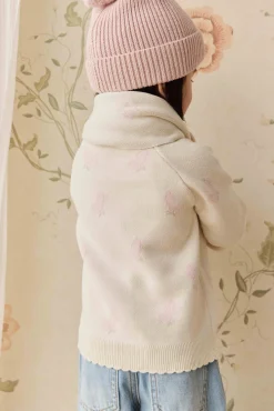 Cassie Jacquard Cardigan - Egret