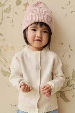 Cassie Jacquard Cardigan - Egret
