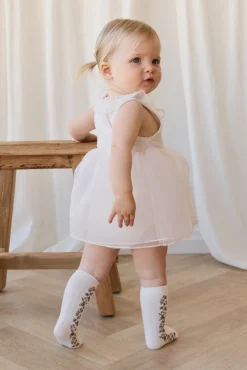 Cassie Knee High Sock - Cassie Floral Jacquard - Bridal Blush
