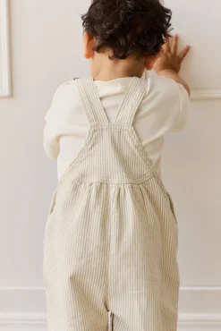 Cecil Overall - Fine Vertical Stripe Sandy Brown/Cloud