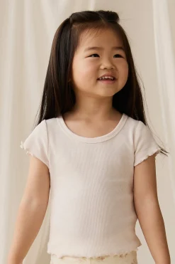 Cotton Fine Rib Ines Top - Blushed Rose