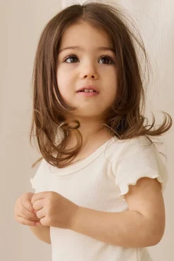 Cotton Fine Rib Ines Top - Parchment