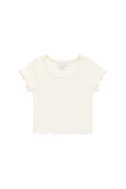 Cotton Fine Rib Ines Top - Parchment