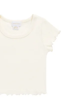 Cotton Fine Rib Ines Top - Parchment