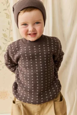 Dorian Jumper - Knitted Diamonds Coffee