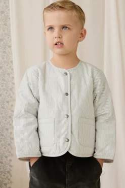 Elio Jacket - Fine Stripe Cloud/Bluegum