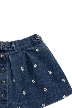 Etta Skirt-Josie Floral Denim
