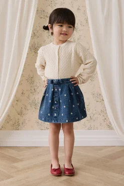Etta Skirt-Josie Floral Denim