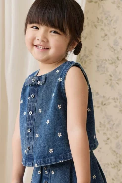 Etta Top-Josie Floral Denim