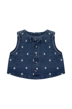 Etta Top-Josie Floral Denim