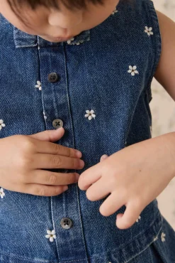 Etta Top-Josie Floral Denim