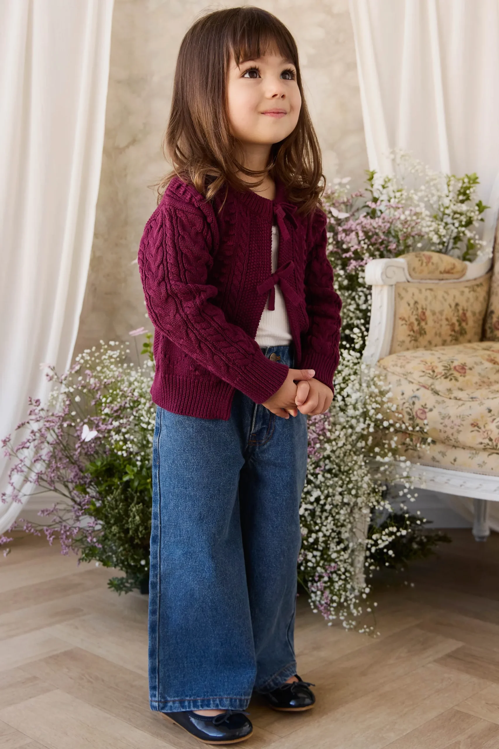 Josephine Knitted Cardigan - Mulberry Wood