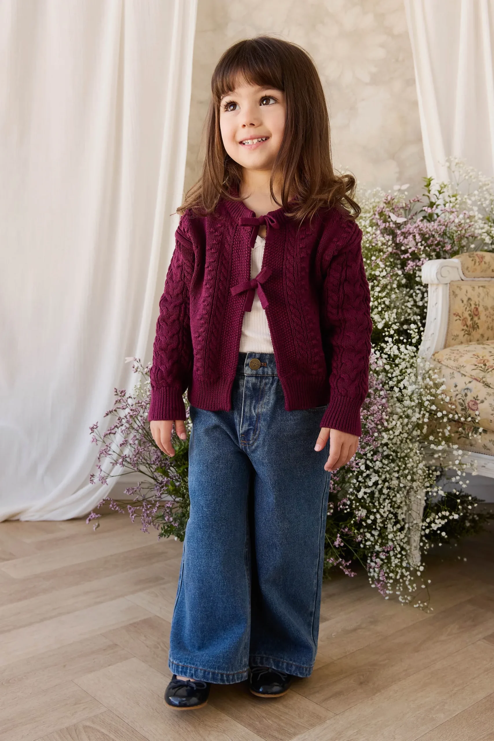 Josephine Knitted Cardigan - Mulberry Wood
