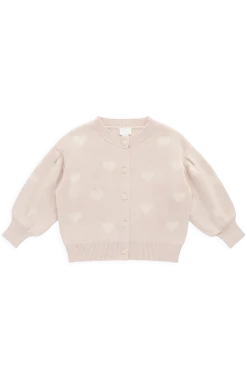 Kayla Cardigan - Kylie Heart Jacquard Morganite