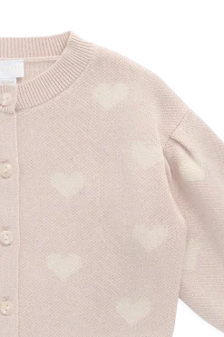 Kayla Cardigan - Kylie Heart Jacquard Morganite