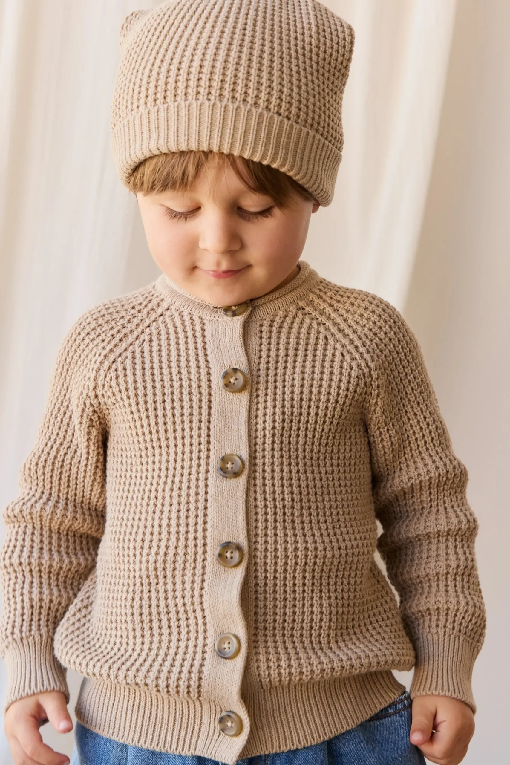 Lane Knit Cardigan - Sand Dune Marle