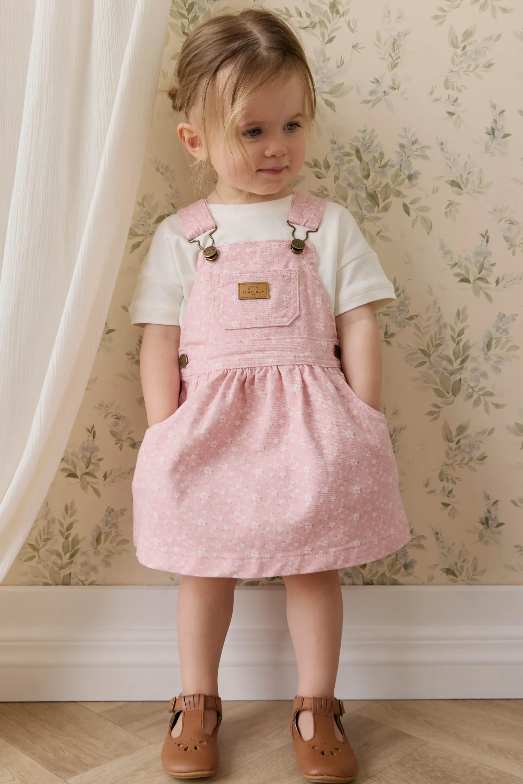 Norah Overall Dress-Paula Powder