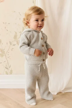 OG Morgan Knit Pant - Light Grey Marle