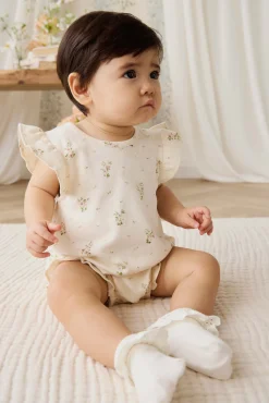 Organic Cotton Adrienne Playsuit - Josepha Egret Small