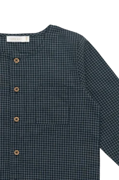 Organic Cotton Albie Top - Forest Grid