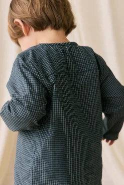 Organic Cotton Albie Top - Forest Grid