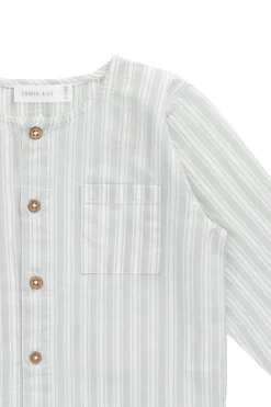Organic Cotton Albie Top - Variegated Stripe Shoreline