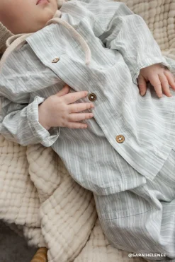 Organic Cotton Albie Top - Variegated Stripe Shoreline