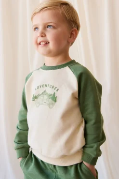 Organic Cotton Alden Sweatshirt - Adventure Buggy Snow Pea