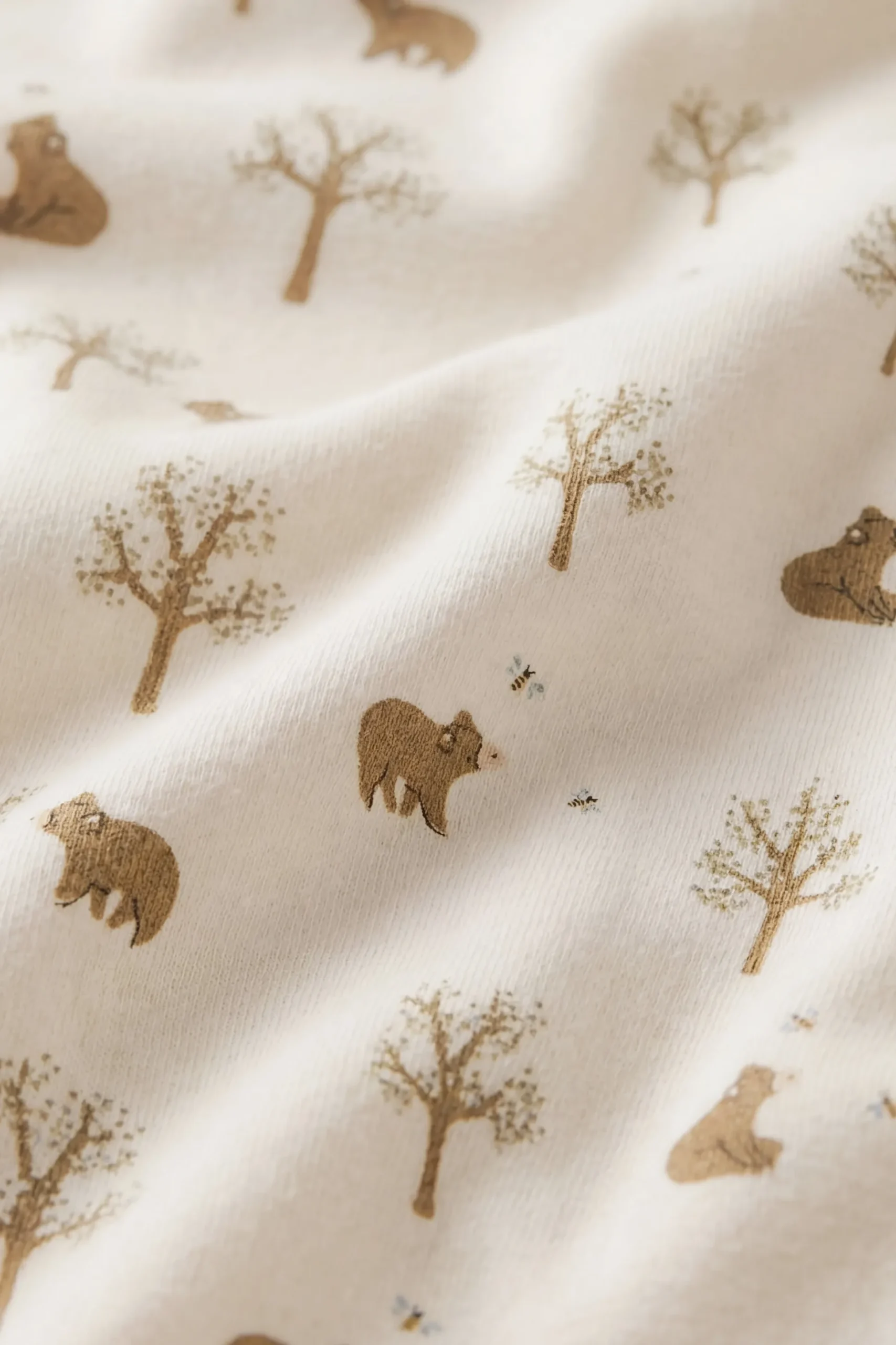 Organic Cotton Ames Wrap Long Sleeve Bodysuit - Honey Bear Cloud