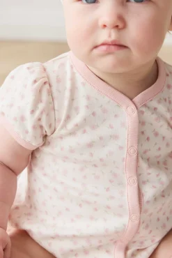 Organic Cotton Antoinette Playsuit - Victoria Blush
