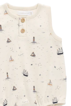 Organic Cotton Archie Playsuit-Sailing Day