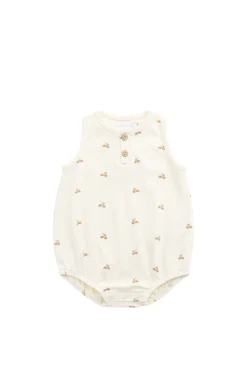 Organic Cotton Archie Playsuit - Forest Night Acorns