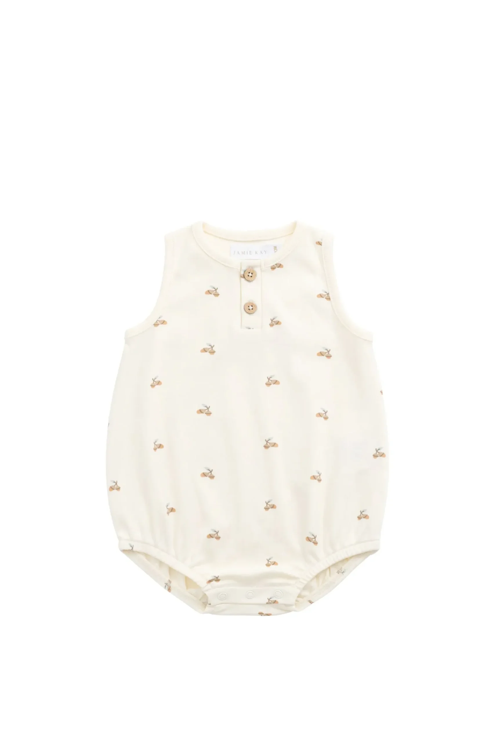 Organic Cotton Archie Playsuit - Forest Night Acorns
