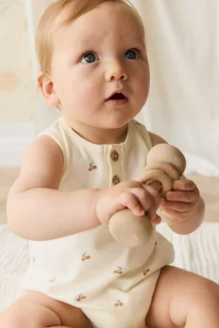Organic Cotton Archie Playsuit - Forest Night Acorns