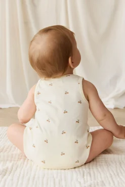 Organic Cotton Archie Playsuit - Forest Night Acorns