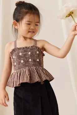 Organic Cotton Auden Top - Cinnamon Gingham