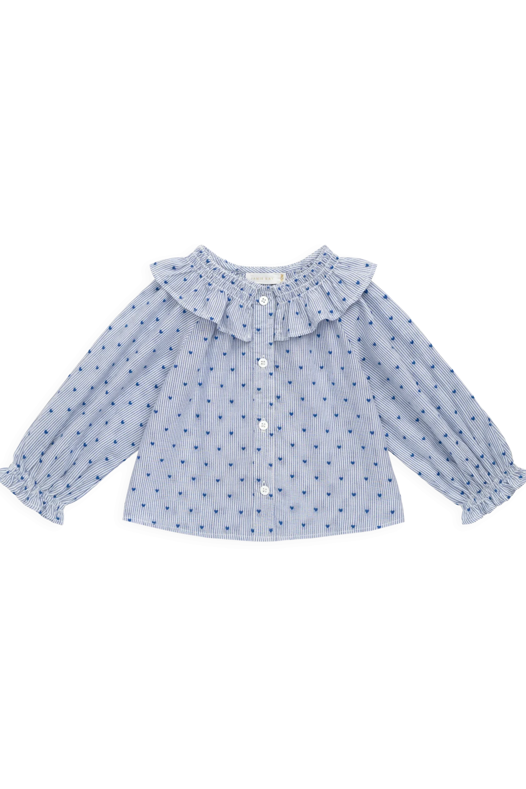 Organic Cotton Bellamy Blouse - Mon Amour Stripe Indigo