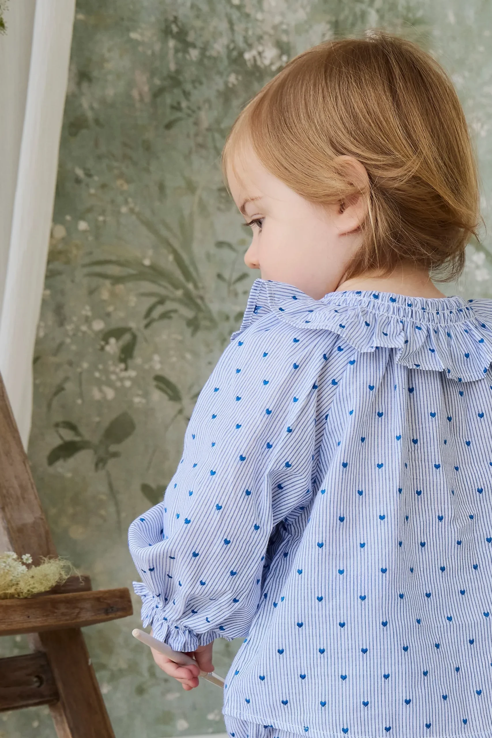Organic Cotton Bellamy Blouse - Mon Amour Stripe Indigo