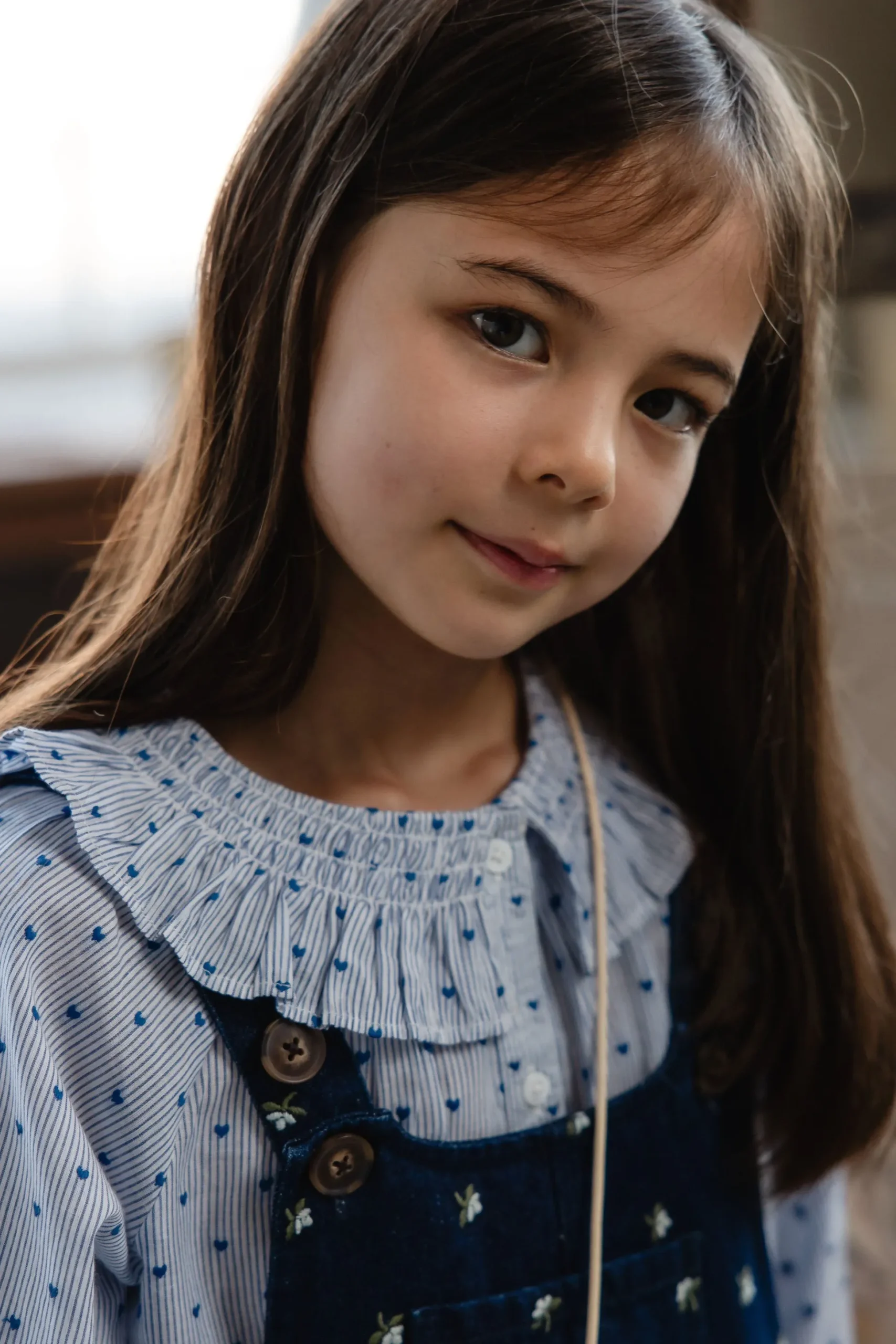 Organic Cotton Bellamy Blouse - Mon Amour Stripe Indigo