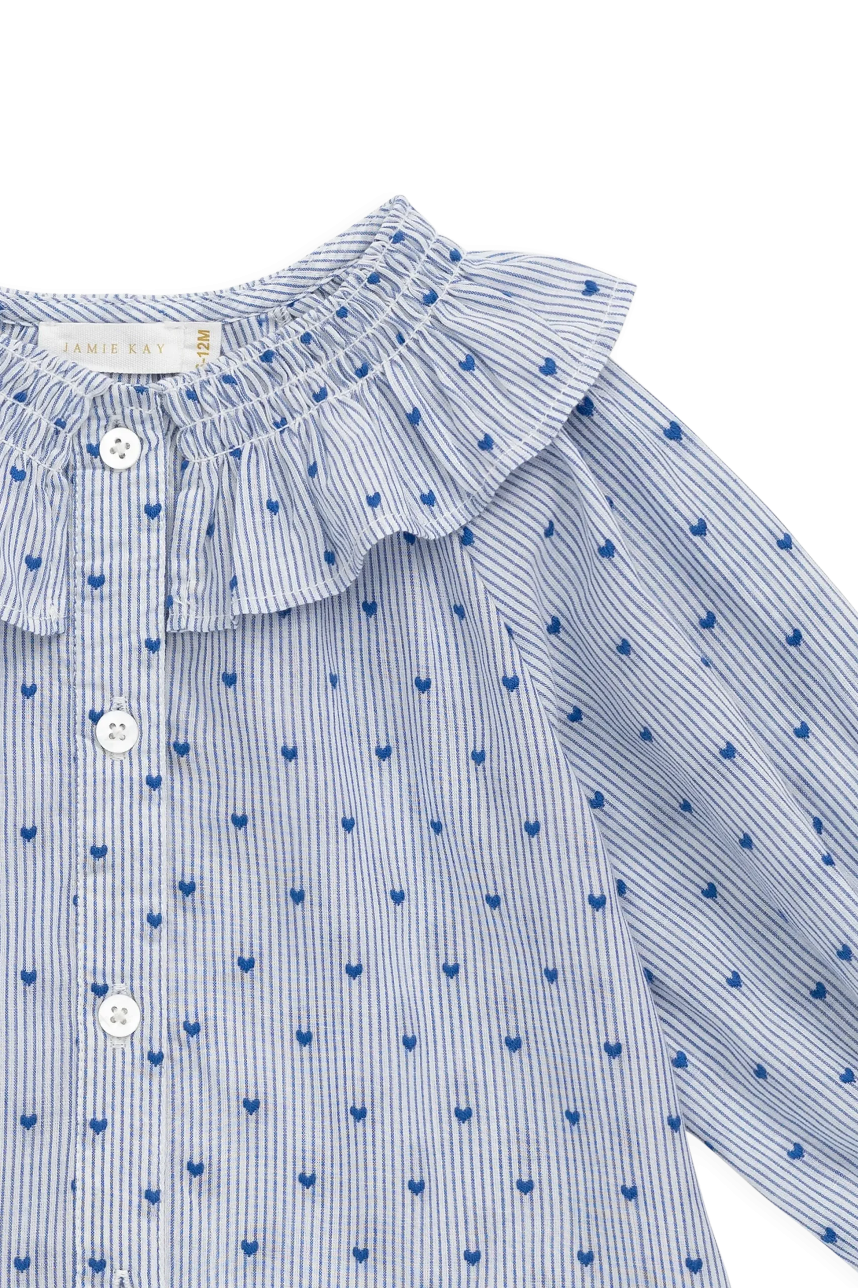 Organic Cotton Bellamy Blouse - Mon Amour Stripe Indigo